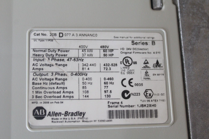 Allen Bradley 20BD077A3ANNANC0 PowerFlex 700
