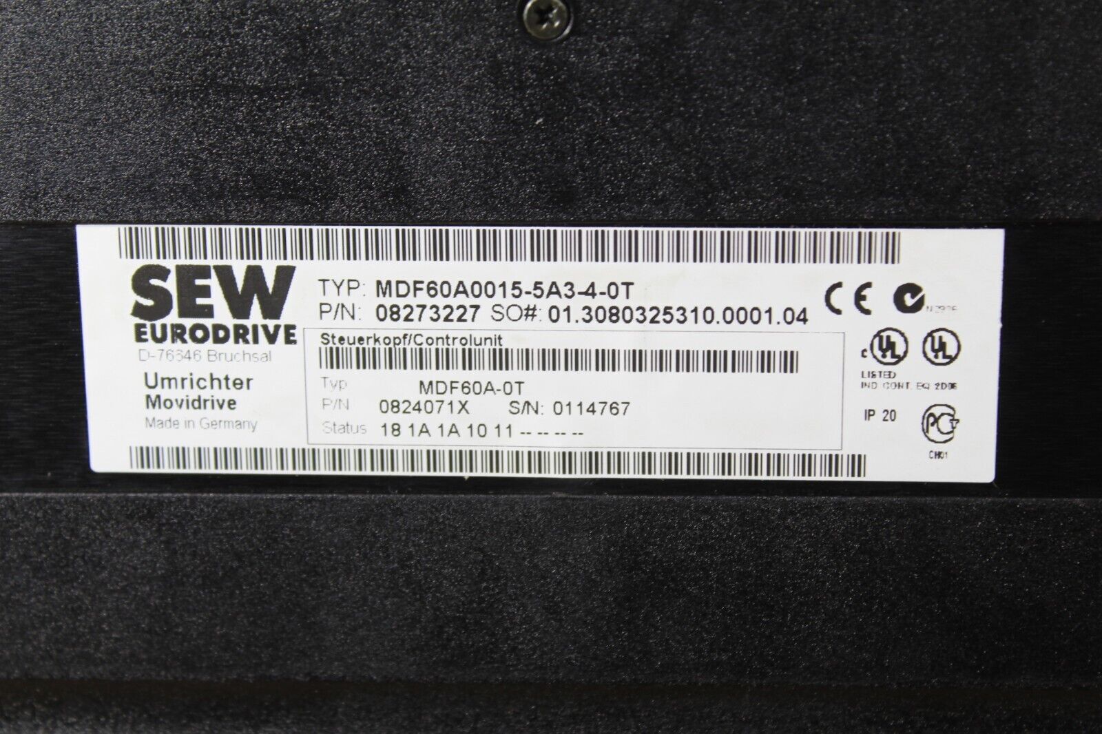 Sew EuroDrive MDF60A0015-5A3-4-0T MoviDrive 15hp