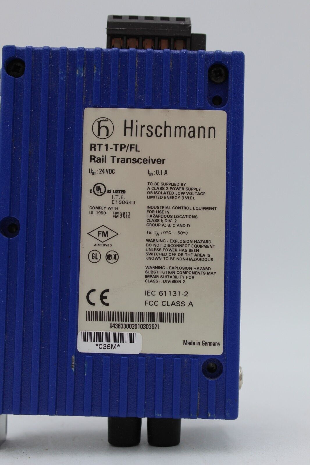 Hirschmann RT1-TP/FL Ethernet Rail Transceiver