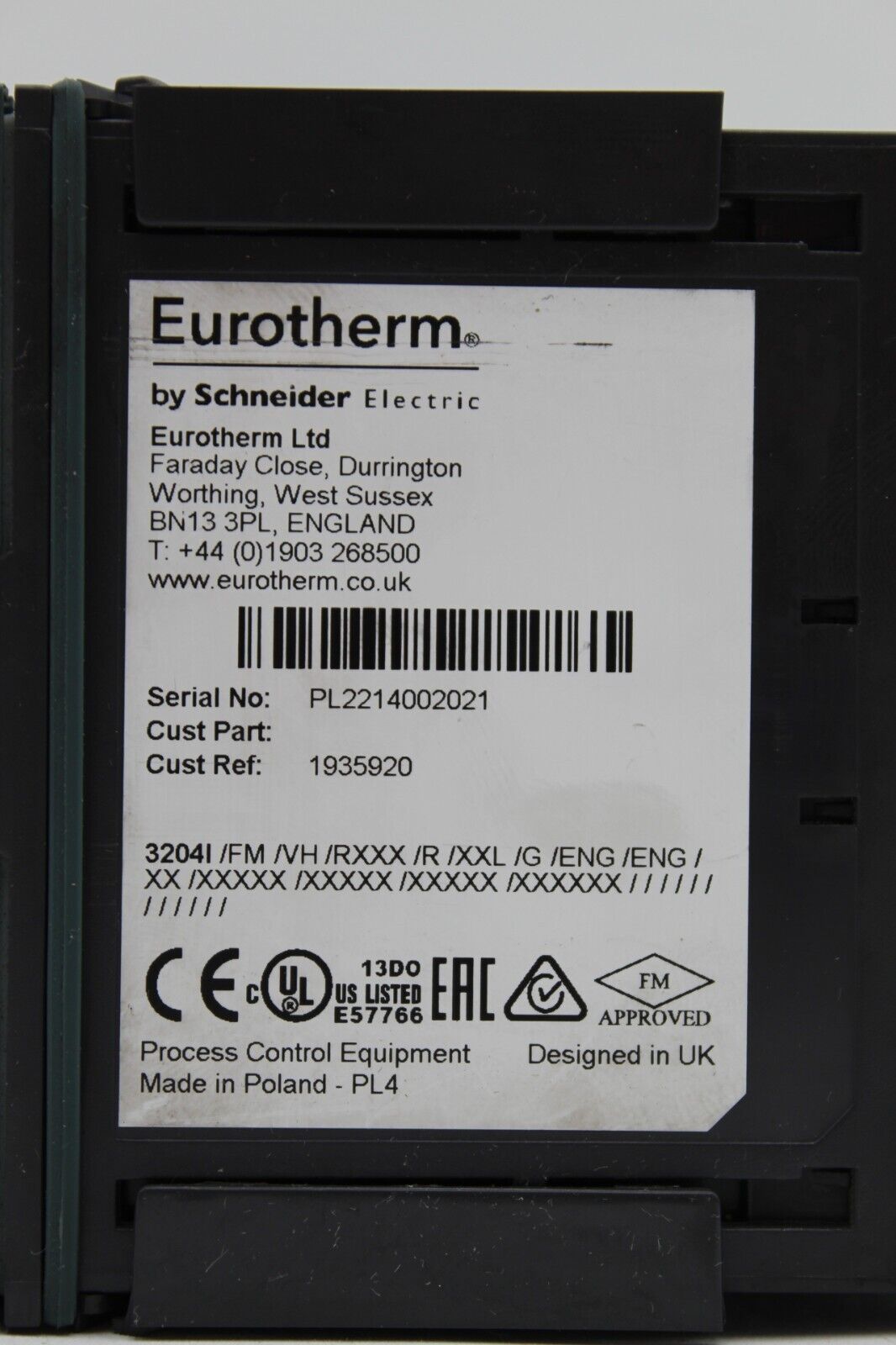 Eurotherm 3204I/FM/VH/RXXX/R/XXL/G/ENG/ENG Temp Controller