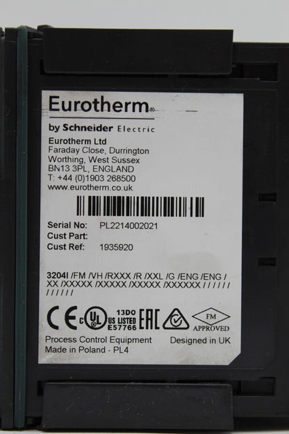 Eurotherm 3204I/FM/VH/RXXX/R/XXL/G/ENG/ENG Temp Controller