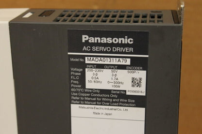 PANASONIC MADA01311A79 AC SERVO DRIVE