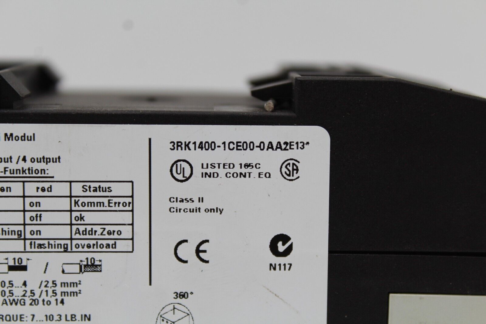 Siemens 3RK1400-1CE00-0AA2 Interface Module