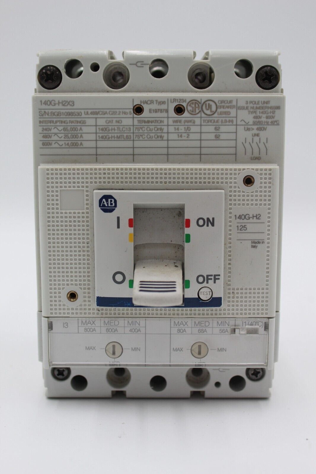 Allen Bradley 140G-H2X3 Circuit Breaker 140G-H2F3-C80