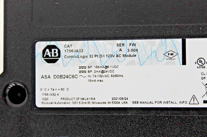 Allen-Bradley 1756-IA32 ControlLogix 32Pt D/I 120V AC Module NNB