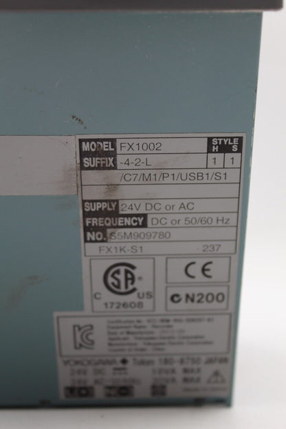 Yokogawa FX1002-4-2-L/C7/M1/P1/USB1/S1 Paperless Recorder