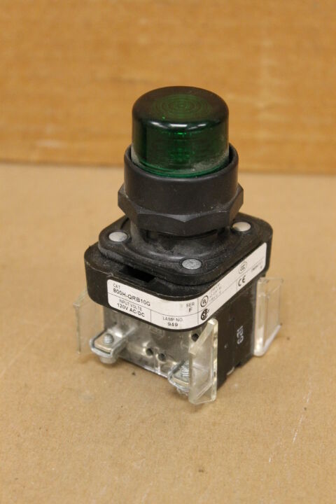 ALLEN-BRADLEY 800H-QRB10G SER. F GREEN ILLUMINATED PUSH BUTTON