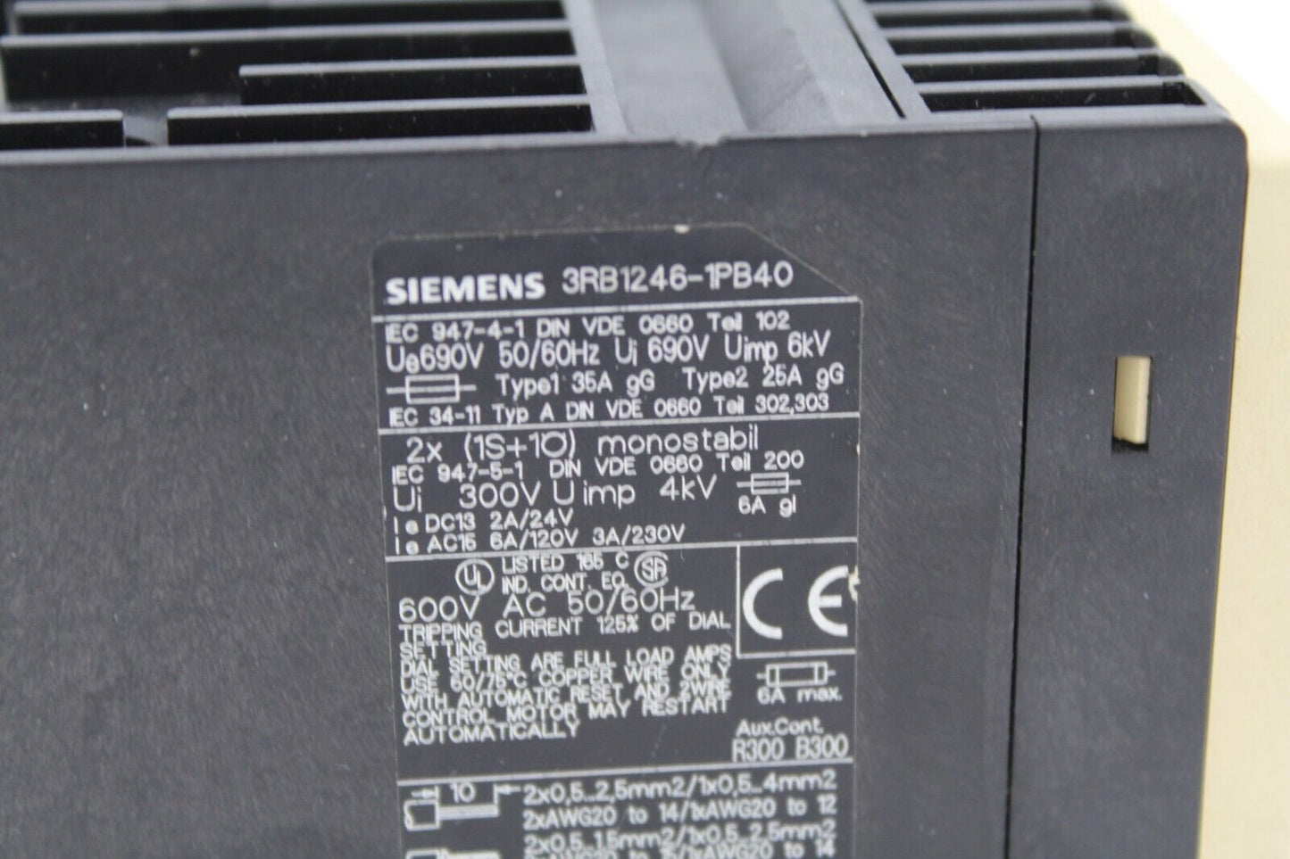 Siemens 3RB1246-1PB40 Overload Relay