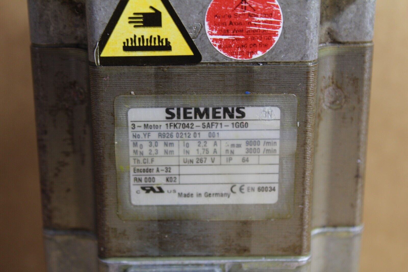 Siemens 1FK7042-5AF71-1GG0 Servo Motor