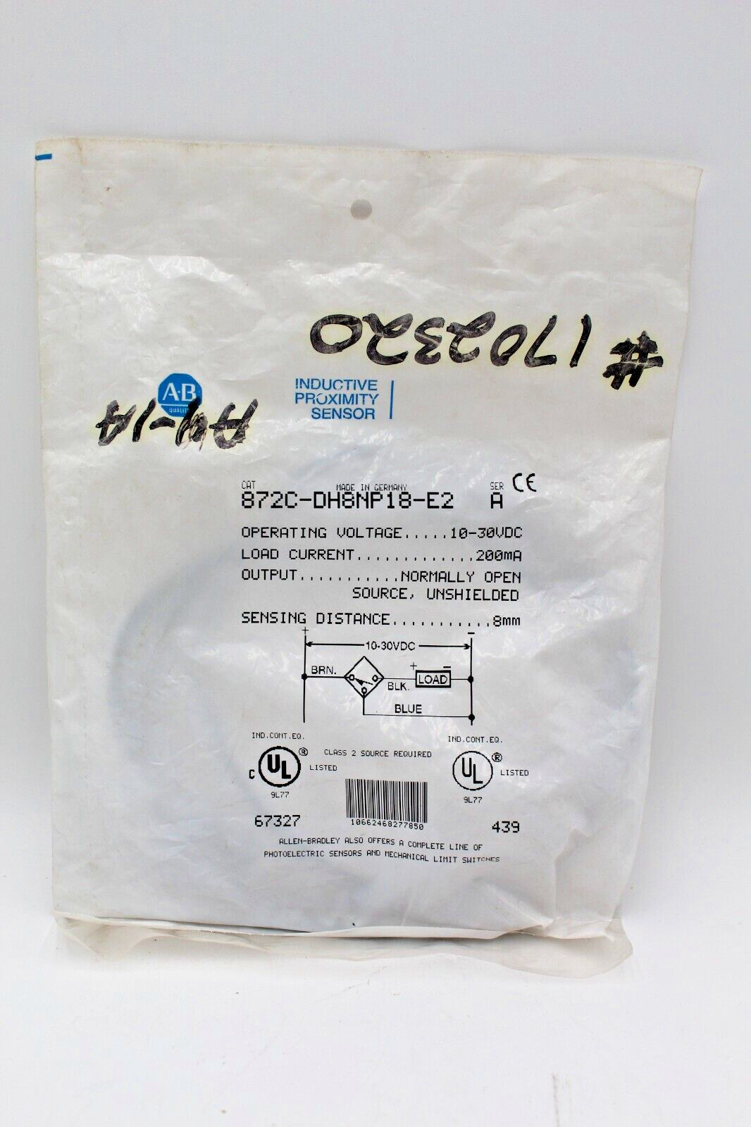 Allen-Bradley 872C-DH8NP18-E2 Industrial Proximity Sensor
