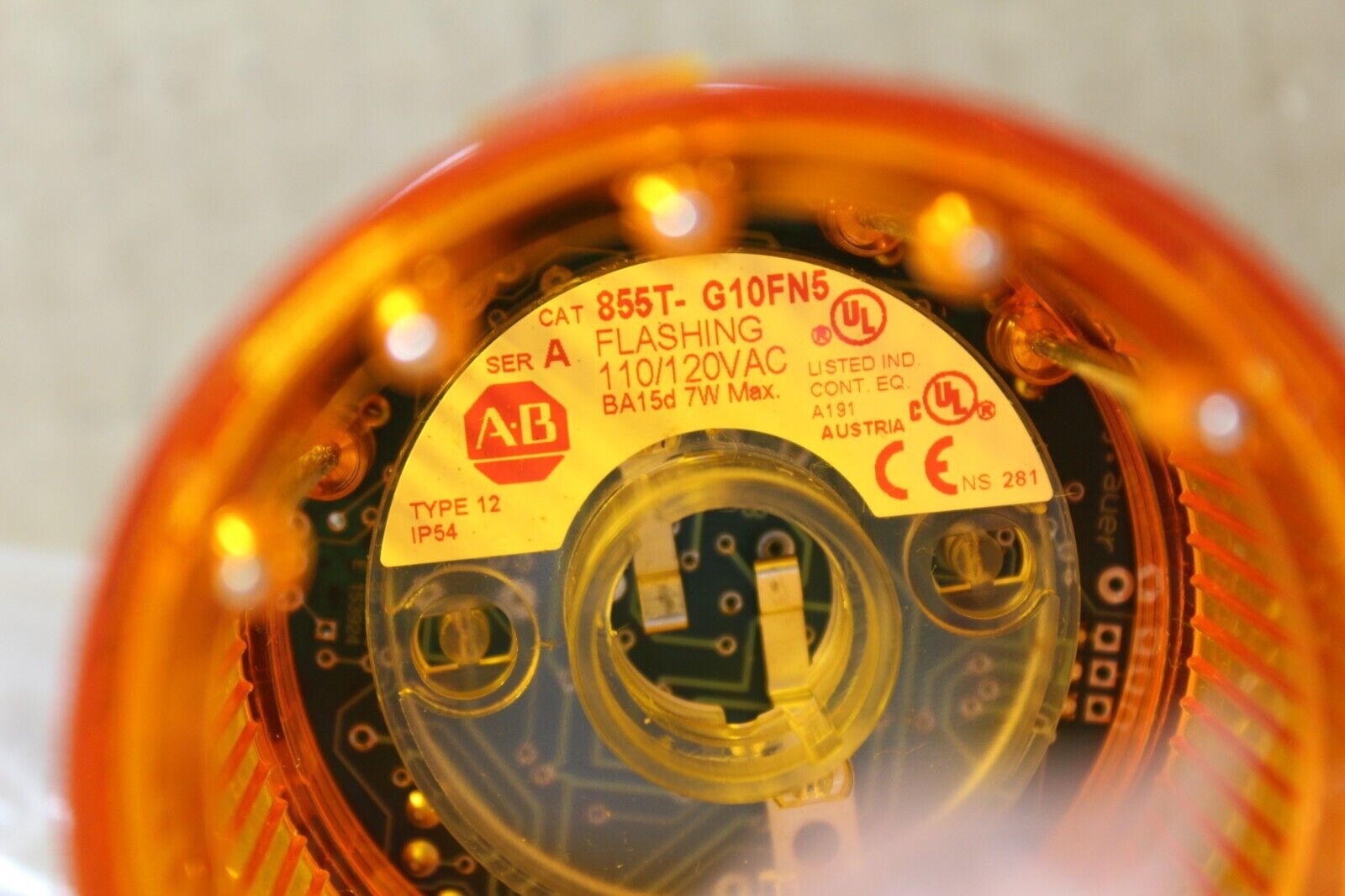 Allen-Bradley 855T-G10FN5 Orange Indicator Light