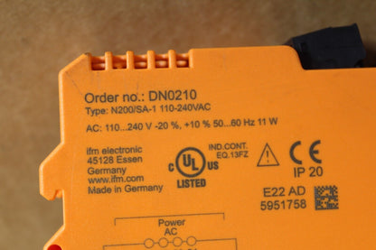 IFM Electric DN0210 AC Switching Amplifier