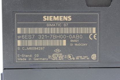 Siemens 6ES7 321-7BH00-0AB0 Simatic S7 Optically Isolated Digital Input Module