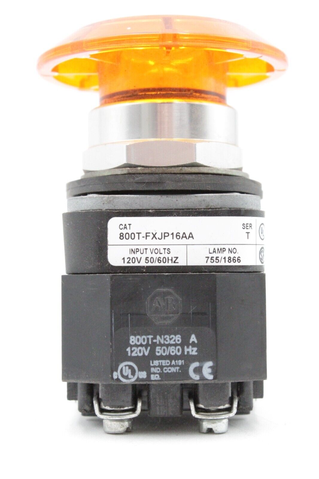 Allen-Bradley 800T-FXJP16AA Amber Push/Pull Operator Switch