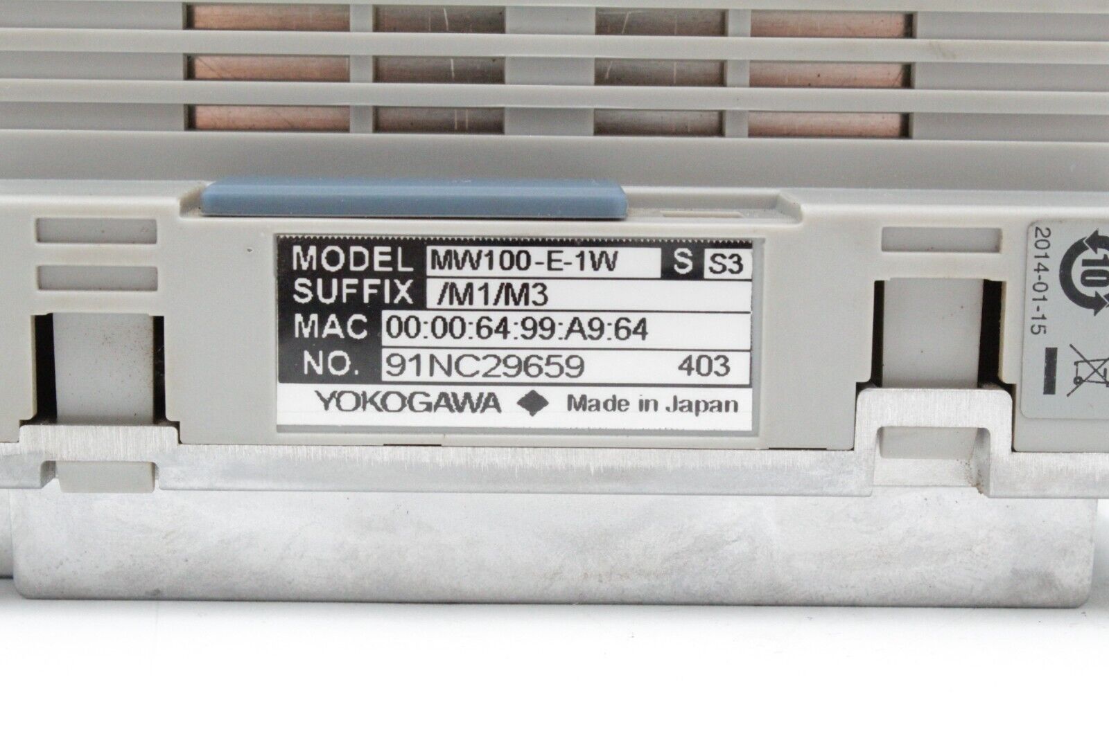 Yokogawa MW100-E-1W Data Acquisition Ethernet Unit