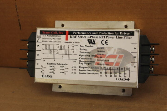 TRANS-COIL KRF9ATB THREE PHASE RFI POWER LINE FILTER