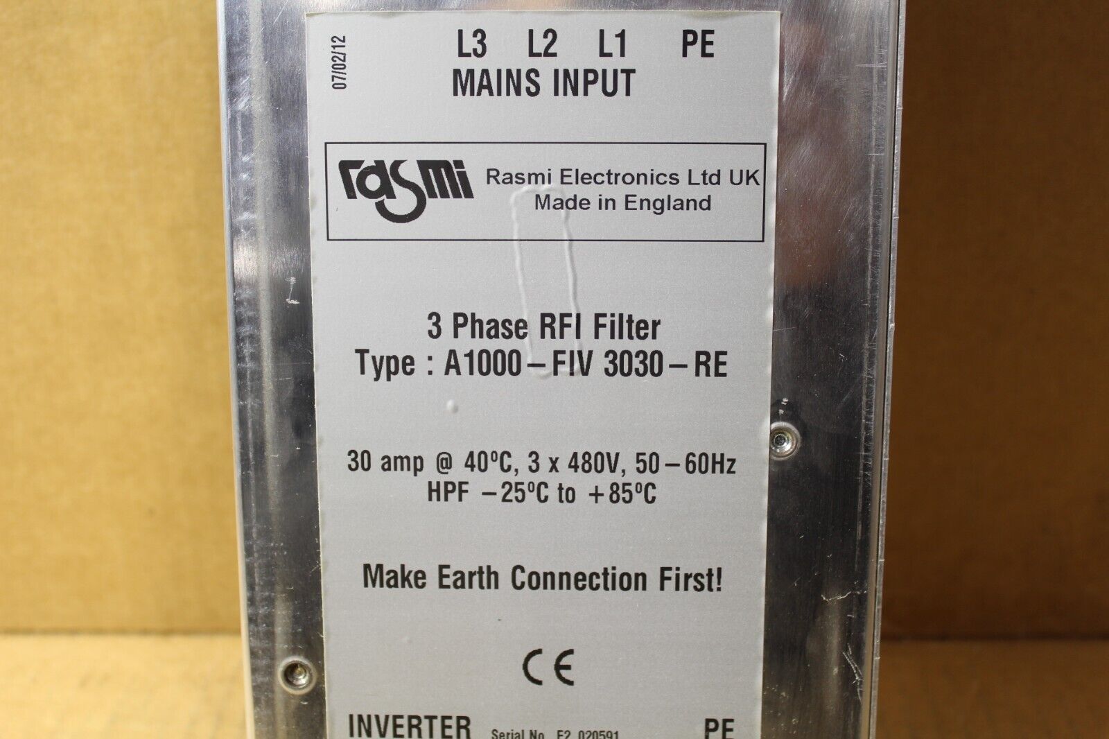 Rasmi Electronics A1000-FIV3030-RE 3-Phase RFI Filter