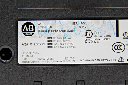 Allen-Bradley 1756-OF8I ControlLogix 8 Point Analog Output Module