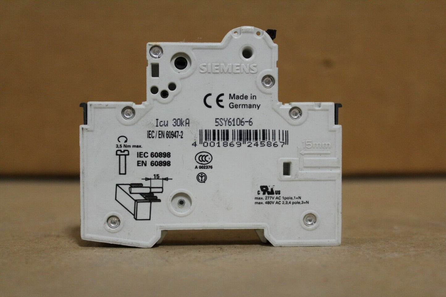 SIEMENS 5SY6106-6 CURCUIT BREAKER NEW NO BOX