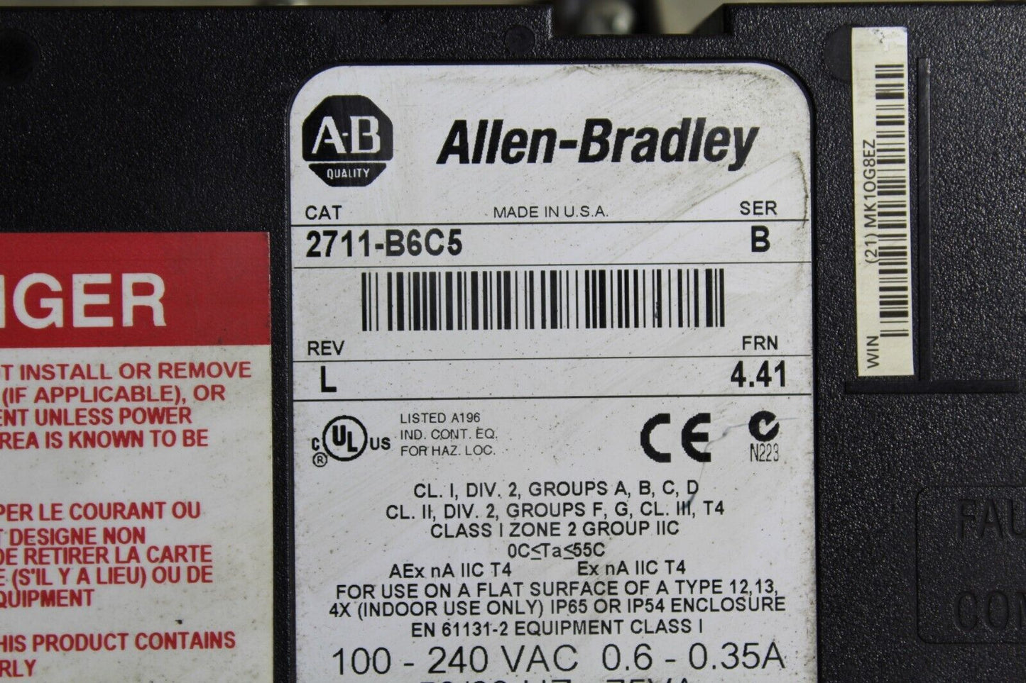 Allen-Bradley 2711-B6C5 Panelview 600