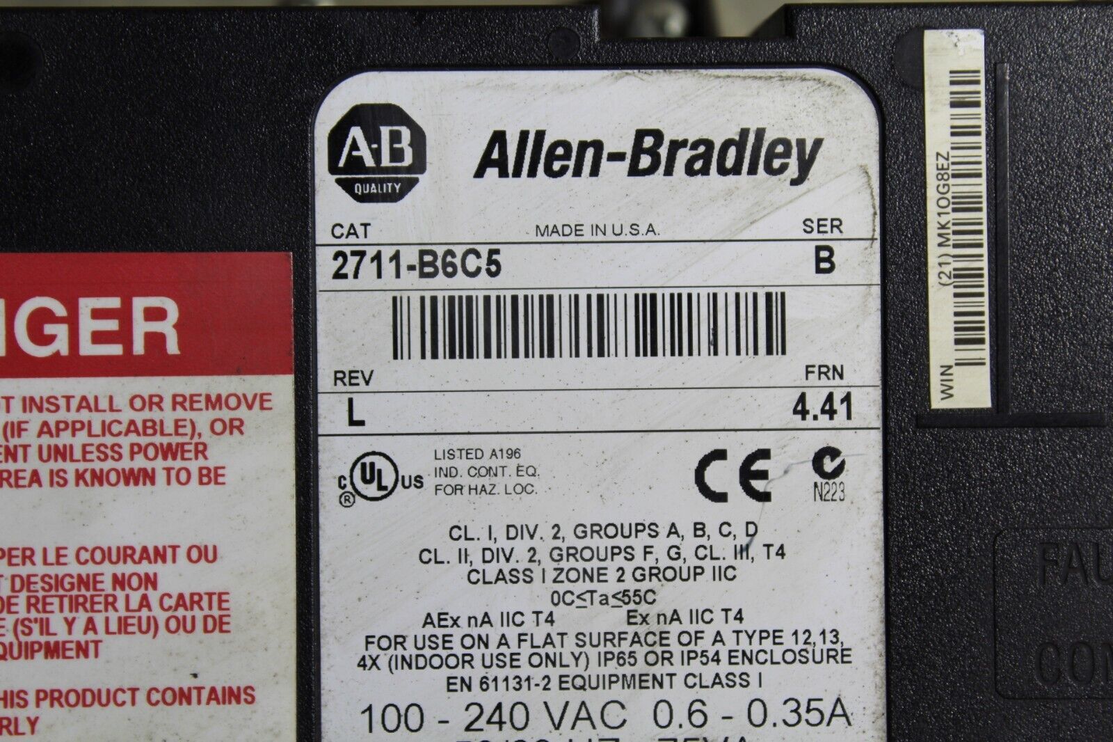 Allen-Bradley 2711-B6C5 Panelview 600