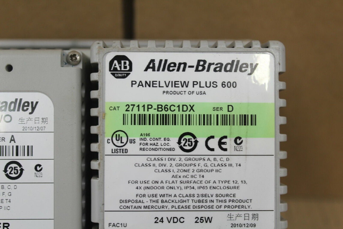 Allen Bradley 2711P-B6C1DX PanelView Plus 600