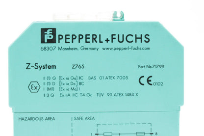 Pepperl + Fuchs Z-System Z765 71799 Din-Rail Mountable 2-Channel Safety Barrier