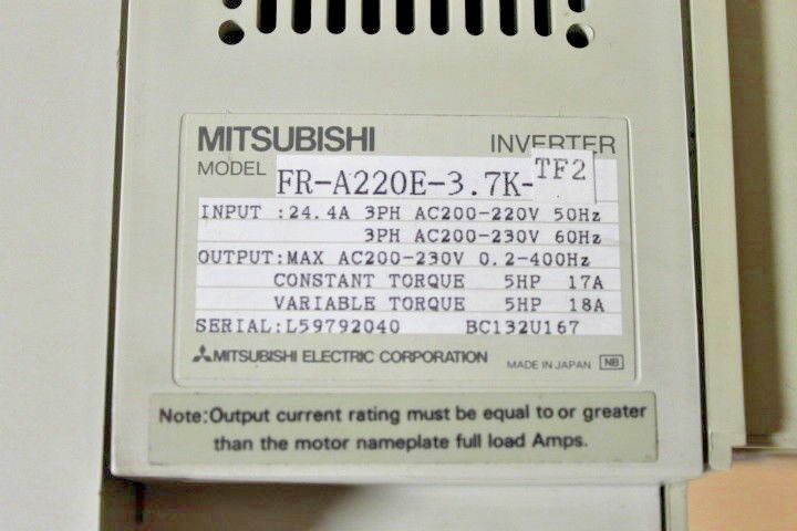 Mitsubishi FR-A220E-3.7K-TF2 FREQROL A200 Inverter