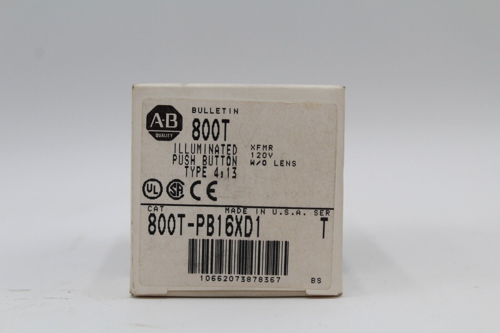 Allen Bradley 800T-PB16XD1 Push Button No Lens