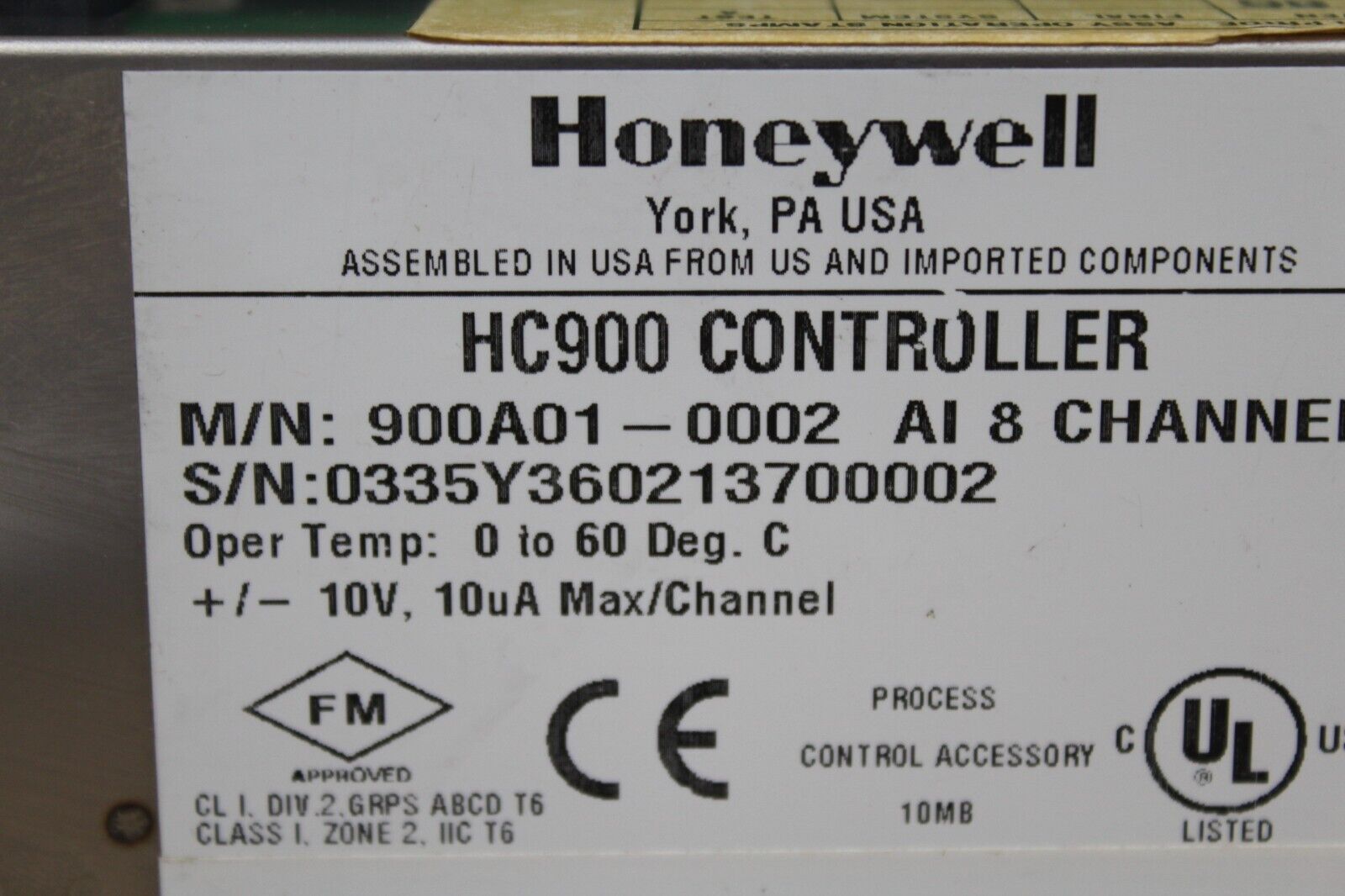 Honeywell 900A01-0002 Analog Input