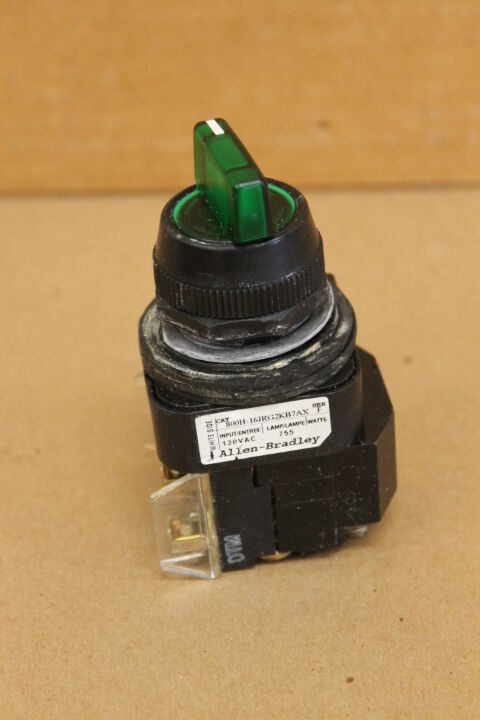 ALLEN-BRADLEY 800H-16JRG2KB7AX SER. F GREEN SWITCH