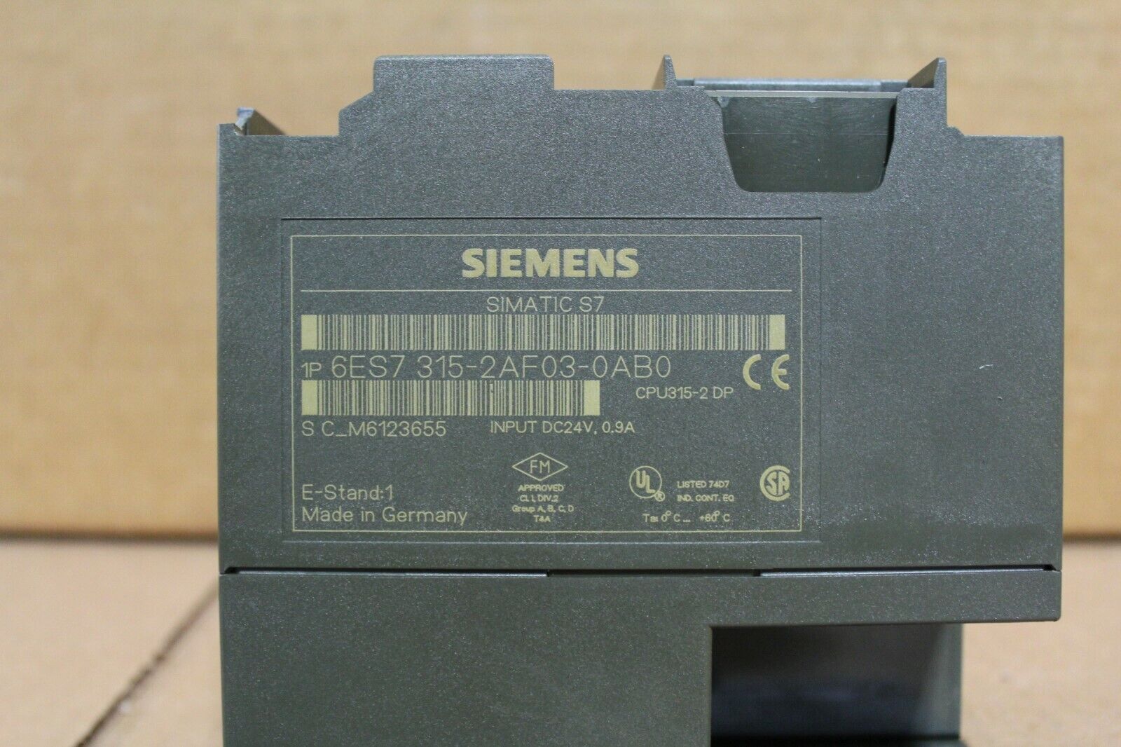 Siemens 6ES7315-2AF03-0AB0 CPU Module Missing Memory Card Cover