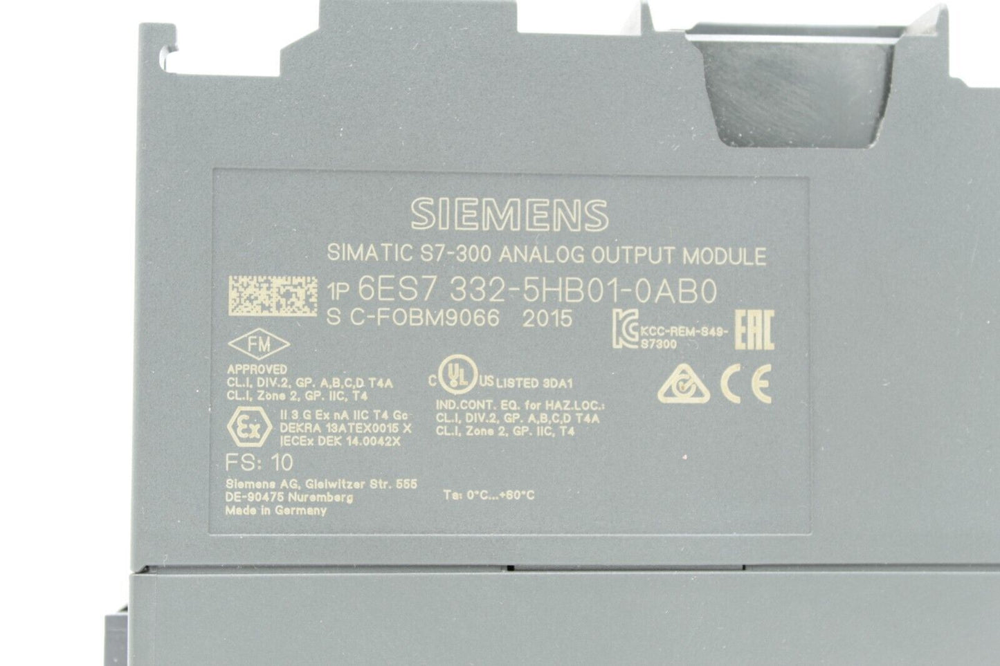 Siemens 6ES7 322-5HB01-0AB0 Simatic S7-300 Analog Output Module