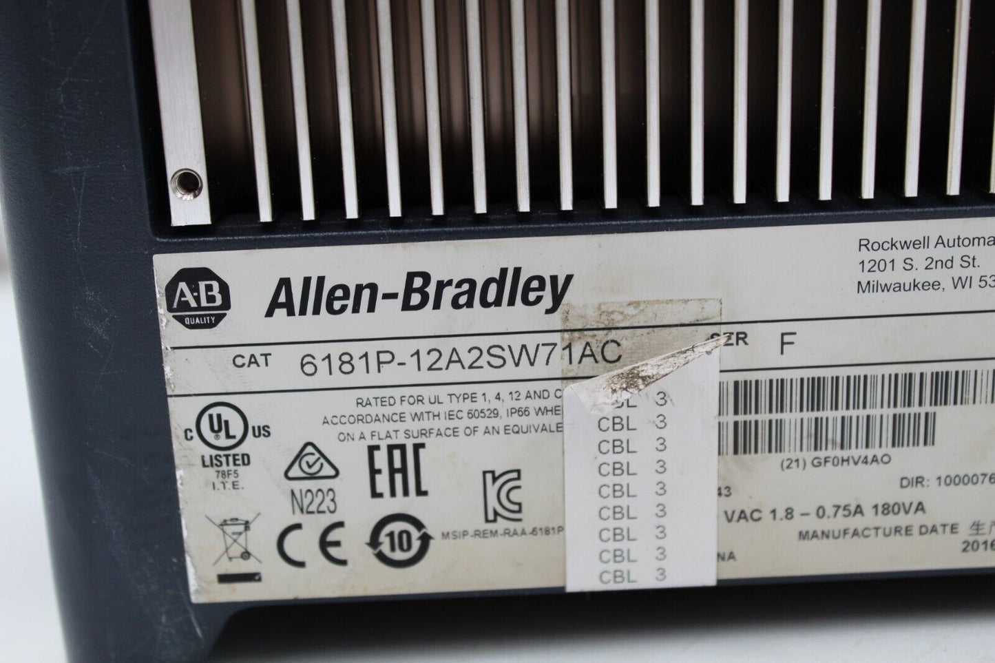 Allen-Bradley 6181P-12A2SW71AC Integrated Display Industrial Computer