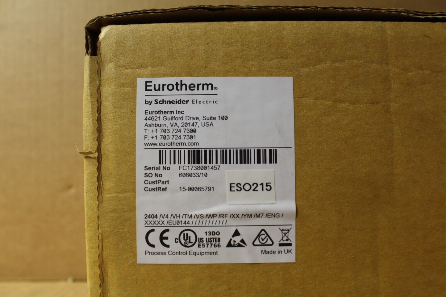Eurotherm 2404/V4/VH/TM/VS/WP/RF/XX/YM/M7/ENG/EU0144 Temp Controller