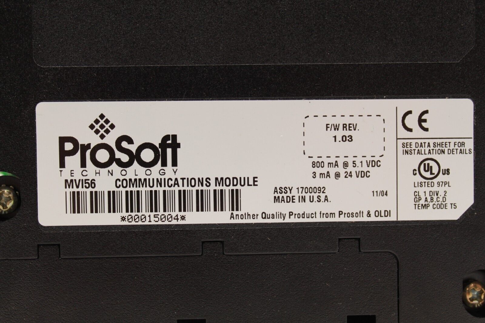 ProSoft MVI56-ADM Communications Module