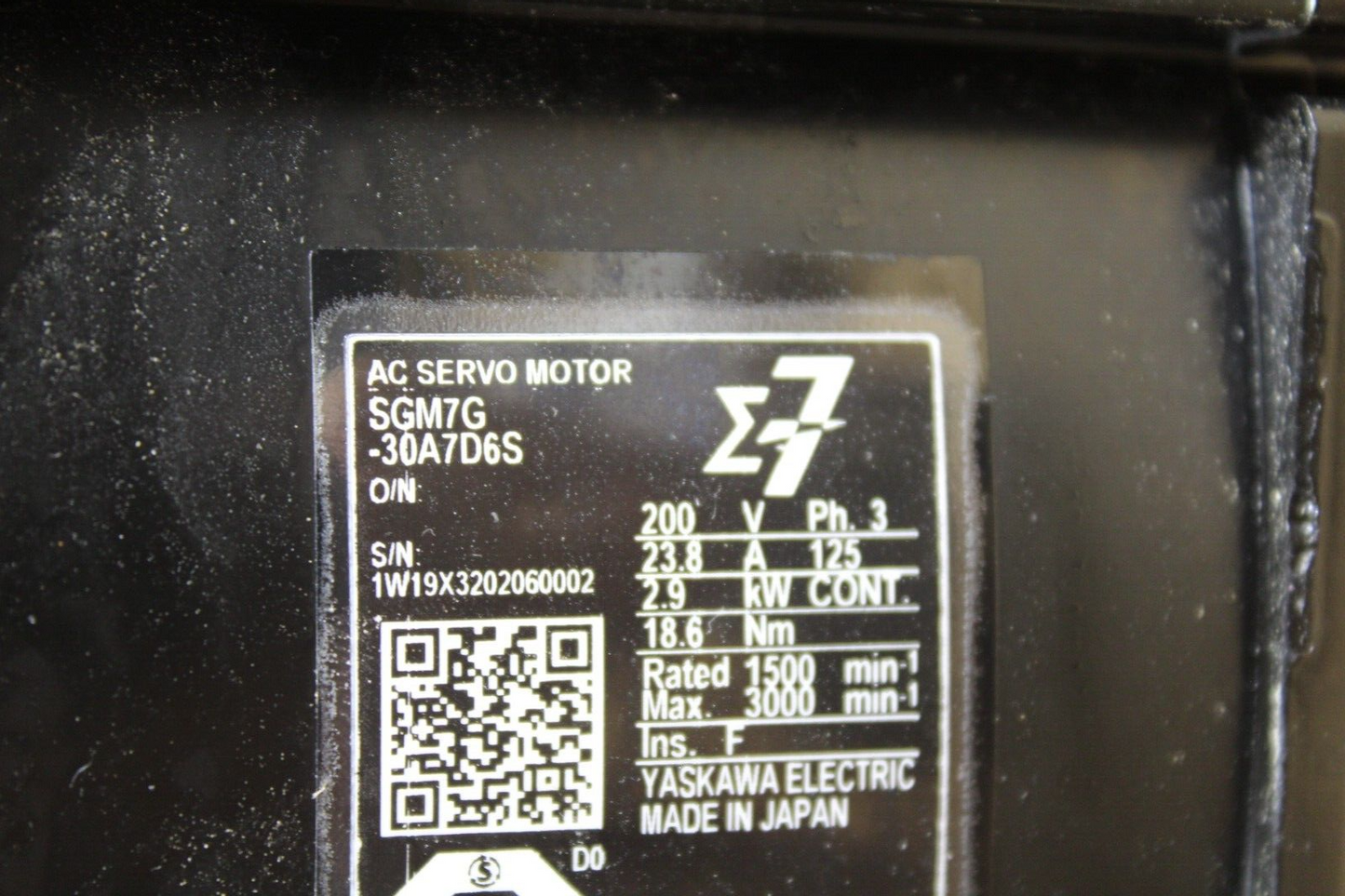 Yaskawa SGM7G-30A7D6S AC Servo Motor
