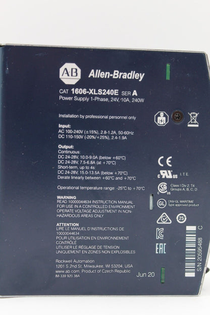 Allen-Bradley 1606-XLS240E 1-Phase Power Supply