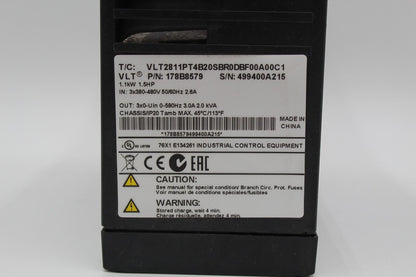 Danfoss 178B8579 VLT-2800 Variable Speed Inverter Drive *No Wire Harness