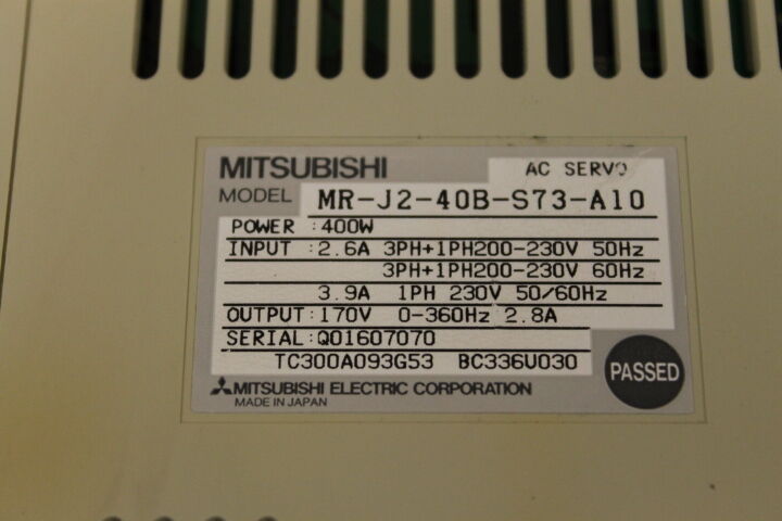 MITSUBISHI MR-J2-40B-S73-A10 SERVO DRIVE