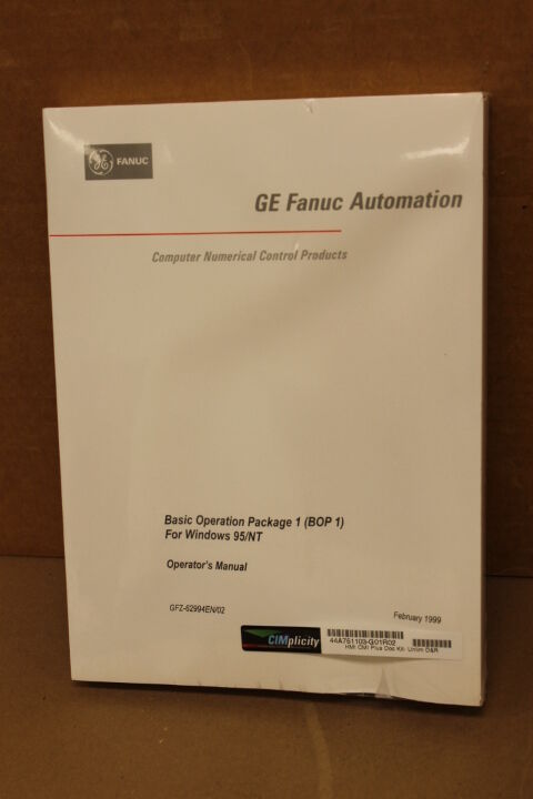 GE FANUC BASIC OPERATOR PACKAGE 1 (B0P1)  MANUAL GFZ-62994EN/02