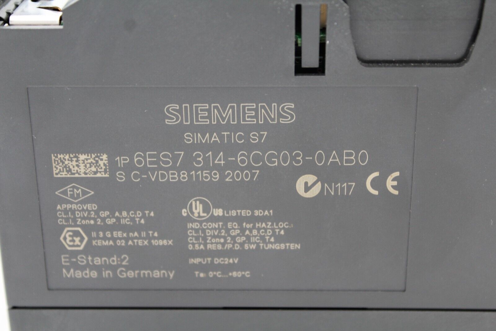 Siemens 6ES7 314-6CG03-0AB0 PLC Module