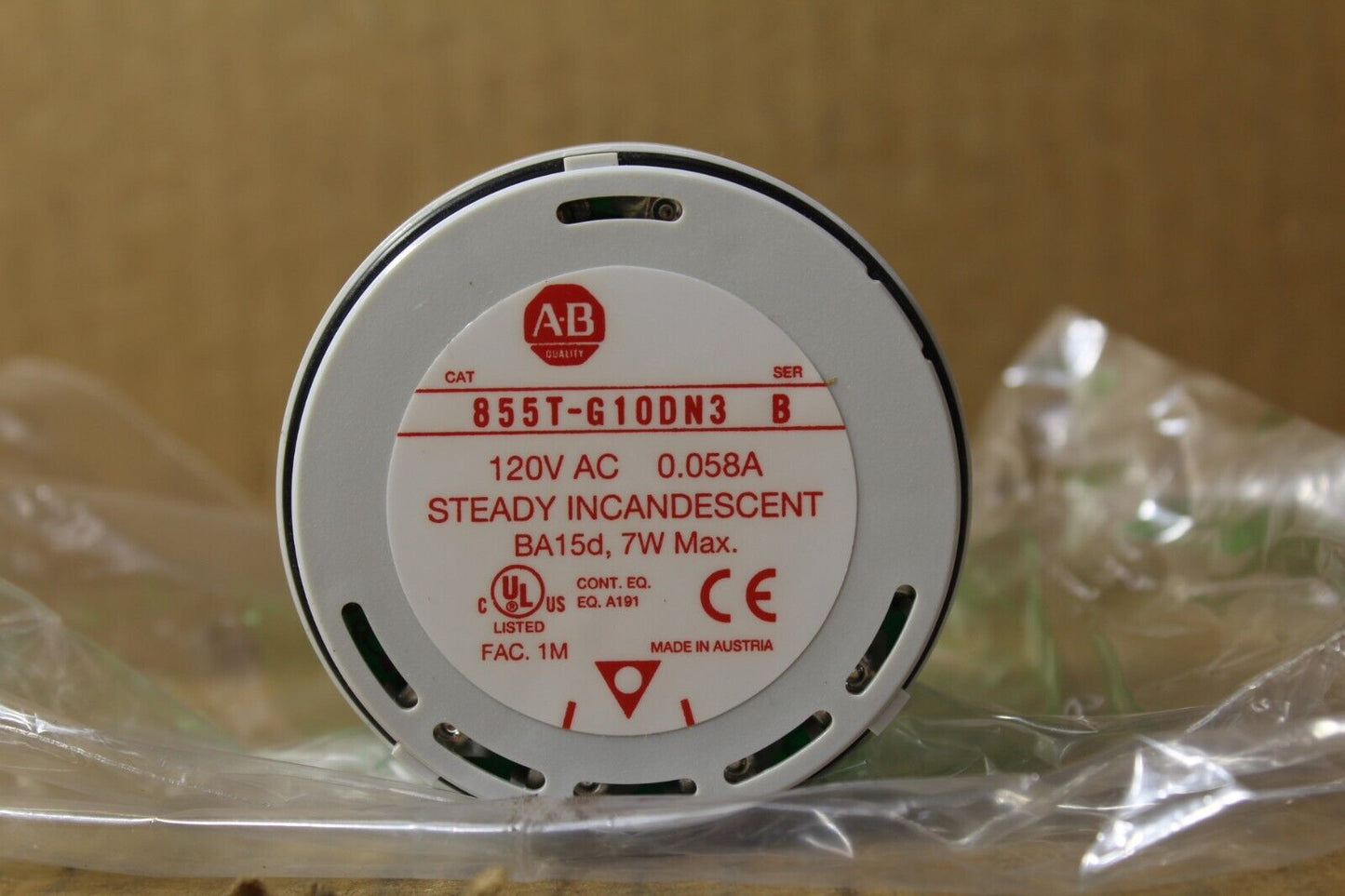 Allen-Bradley 855T-G10DN3 Green Indicator Light