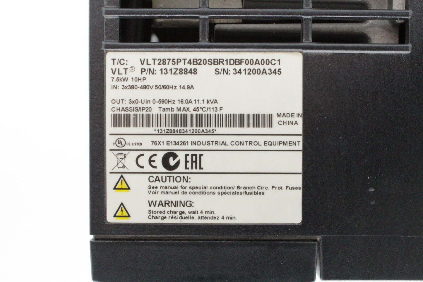 Danfoss VLT2875PT4B20SBR1DBF00A00C1 Drive