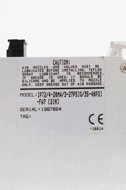 Moore Industries IPT2/4-20MA/3-27PSIG/35-40PSI-FA7 Pressure Transmitter