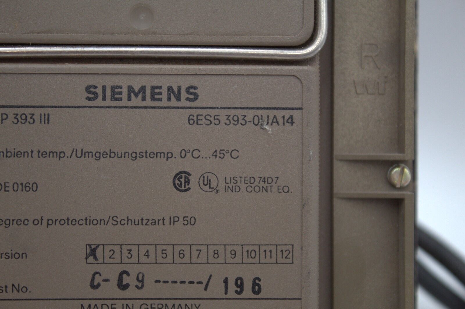 Siemens 6ES5 393-0UA14 Operator Panel
