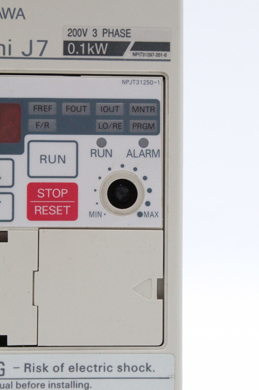 Yaskawa Electric CIMR-J7AA20P1 VS Mini J7 Inverter Drive (Missing Knob)