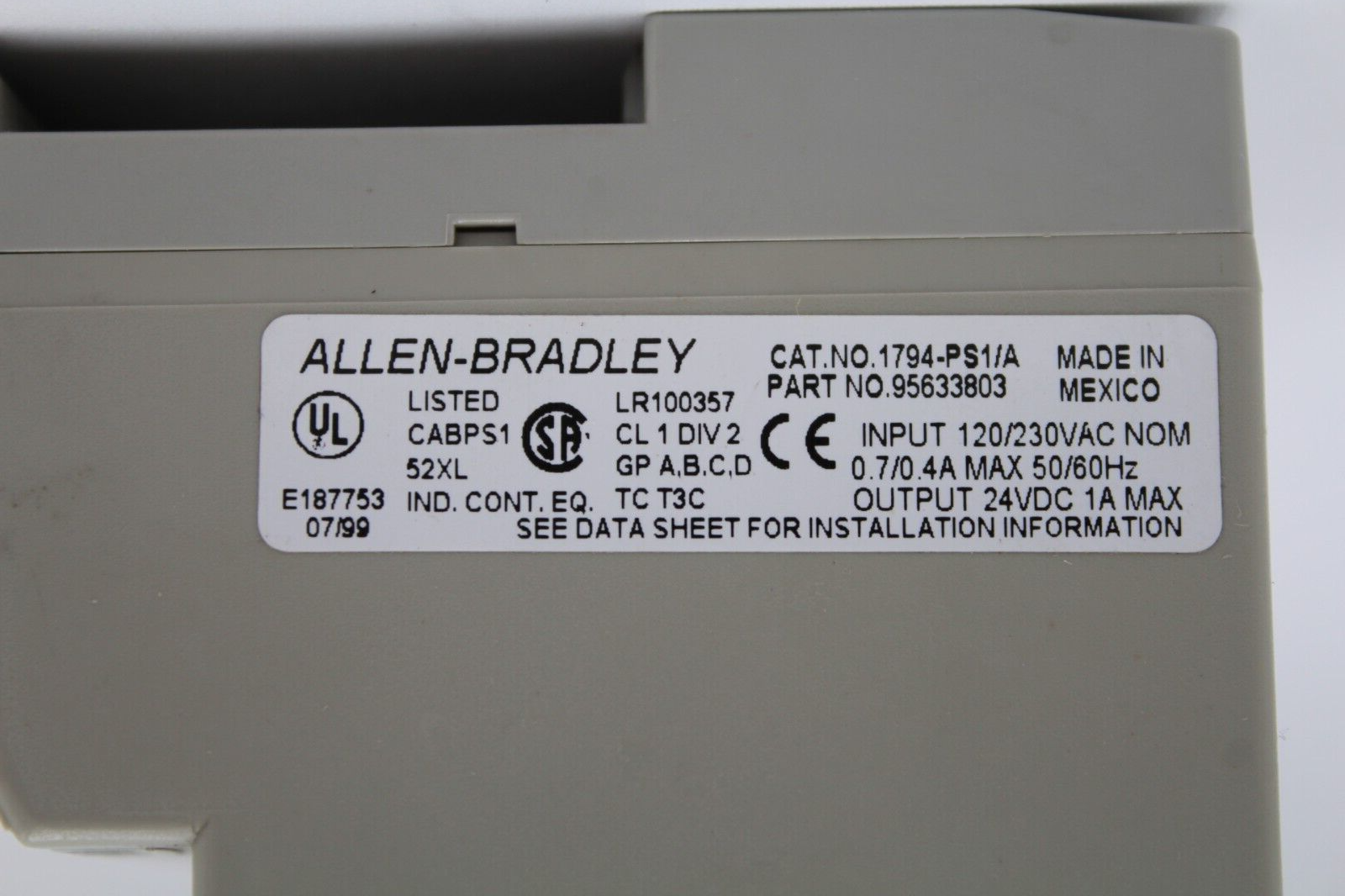 Allen-Bradley 1794-PS1/A Flex I/O Power Supply