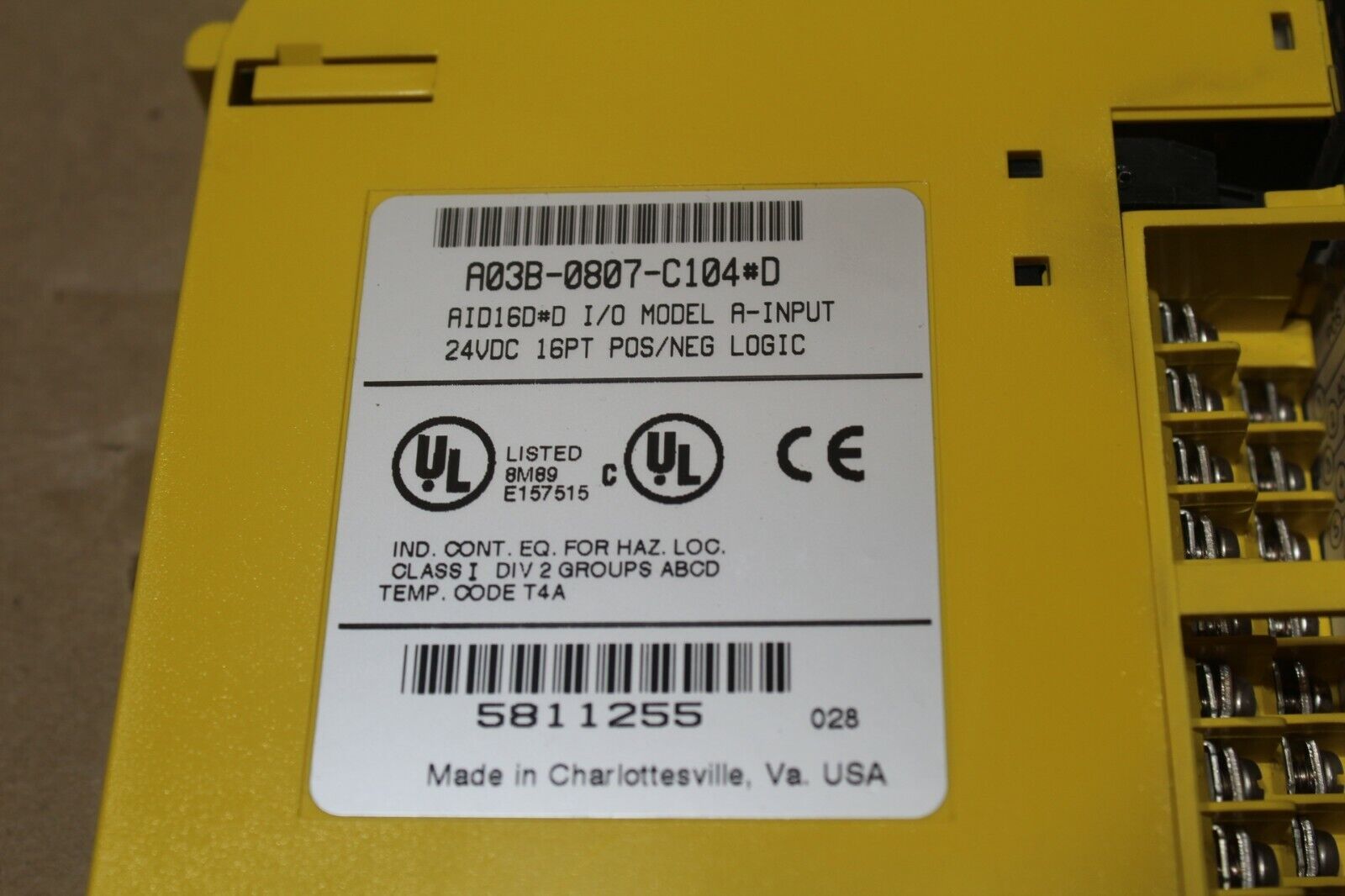 Fanuc A03B-0807-C104#D 16-Point Input Module 