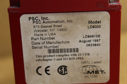 PSC Lazerdata LD94910E Industrial Laser Scanner